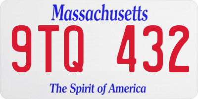 MA license plate 9TQ432