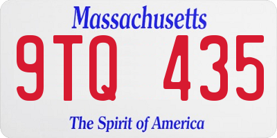MA license plate 9TQ435