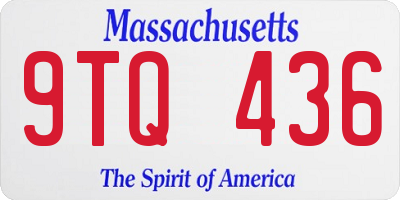 MA license plate 9TQ436