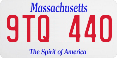 MA license plate 9TQ440