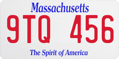 MA license plate 9TQ456