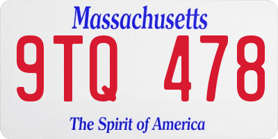 MA license plate 9TQ478