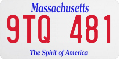 MA license plate 9TQ481