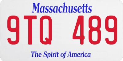 MA license plate 9TQ489