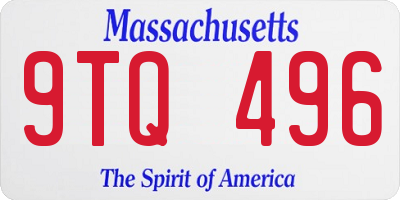 MA license plate 9TQ496