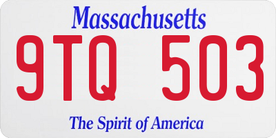 MA license plate 9TQ503