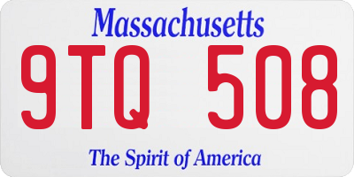 MA license plate 9TQ508