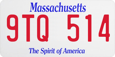 MA license plate 9TQ514