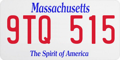 MA license plate 9TQ515