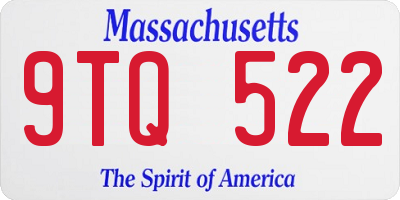MA license plate 9TQ522