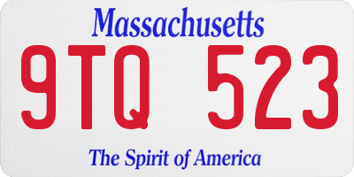 MA license plate 9TQ523