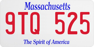 MA license plate 9TQ525