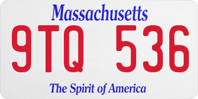 MA license plate 9TQ536