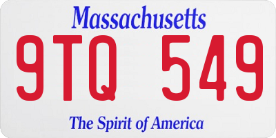 MA license plate 9TQ549