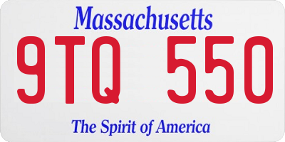MA license plate 9TQ550