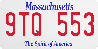 MA license plate 9TQ553