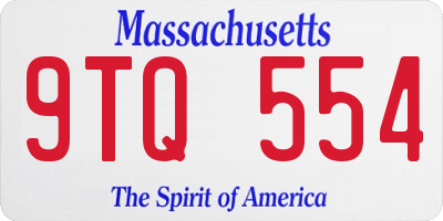 MA license plate 9TQ554