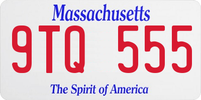 MA license plate 9TQ555