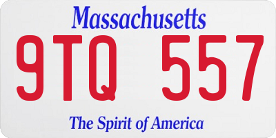 MA license plate 9TQ557