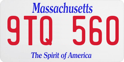MA license plate 9TQ560