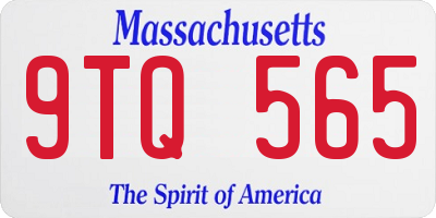 MA license plate 9TQ565