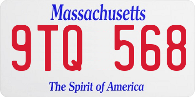 MA license plate 9TQ568
