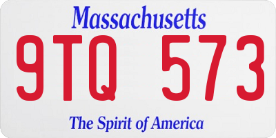 MA license plate 9TQ573