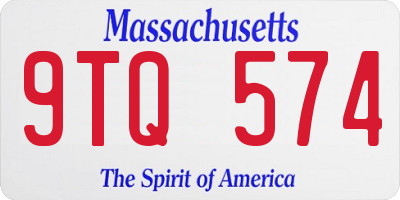 MA license plate 9TQ574
