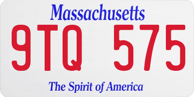 MA license plate 9TQ575