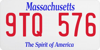 MA license plate 9TQ576