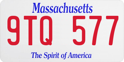 MA license plate 9TQ577