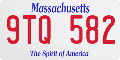 MA license plate 9TQ582