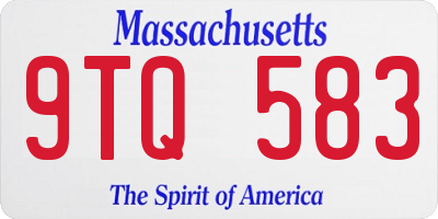 MA license plate 9TQ583