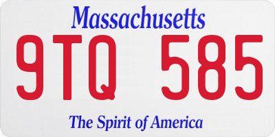 MA license plate 9TQ585