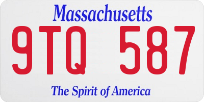 MA license plate 9TQ587