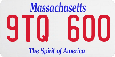 MA license plate 9TQ600