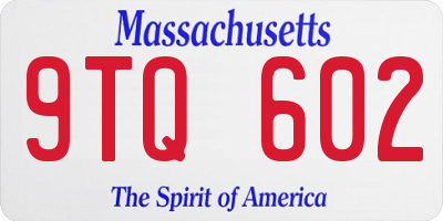 MA license plate 9TQ602