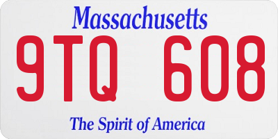 MA license plate 9TQ608
