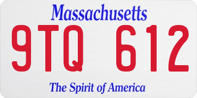 MA license plate 9TQ612