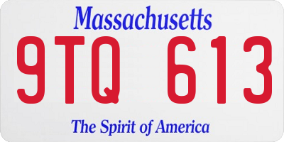 MA license plate 9TQ613