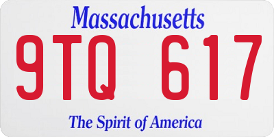 MA license plate 9TQ617