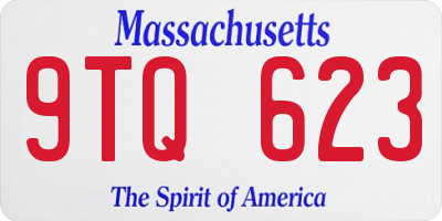 MA license plate 9TQ623