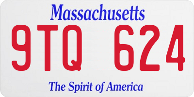 MA license plate 9TQ624