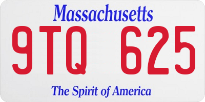 MA license plate 9TQ625