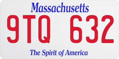 MA license plate 9TQ632