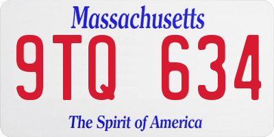 MA license plate 9TQ634