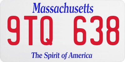 MA license plate 9TQ638