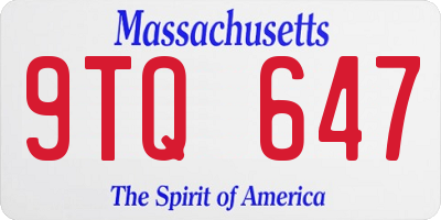 MA license plate 9TQ647