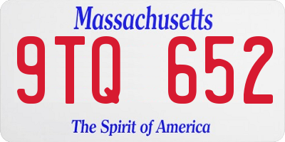 MA license plate 9TQ652
