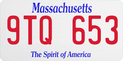 MA license plate 9TQ653